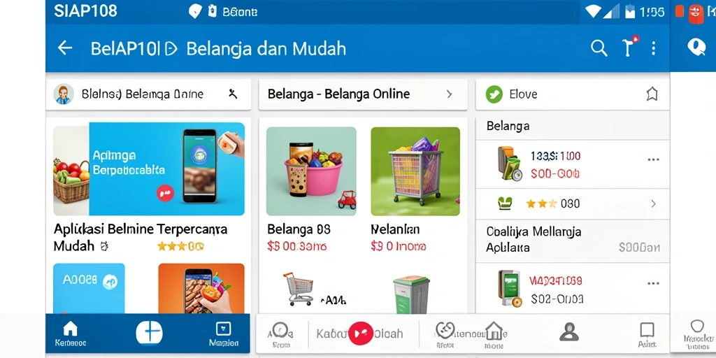 Antarmuka SIAP108 menampilkan kategori produk dan promosi menarik.