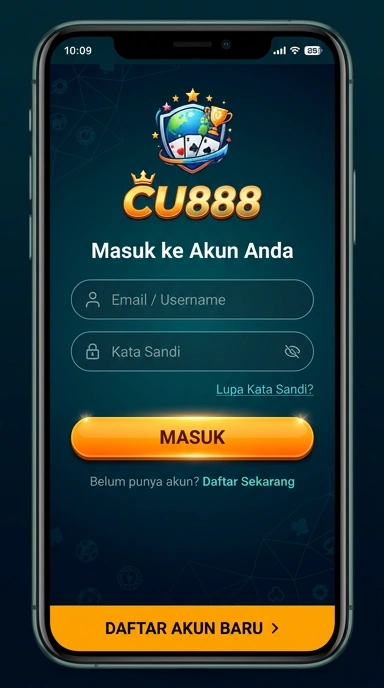 Tampilan halaman login cu888